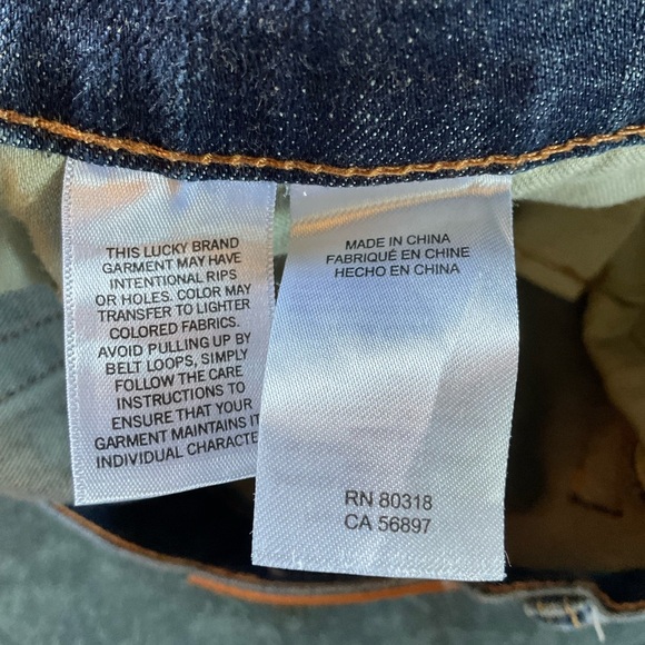 Lucky Brand 121 Slim Straight Jeans Dark Wash Blue Mens Size 38 x 30 - Picture 9 of 11